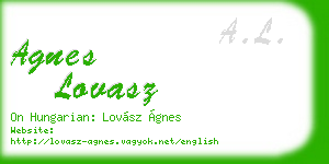 agnes lovasz business card